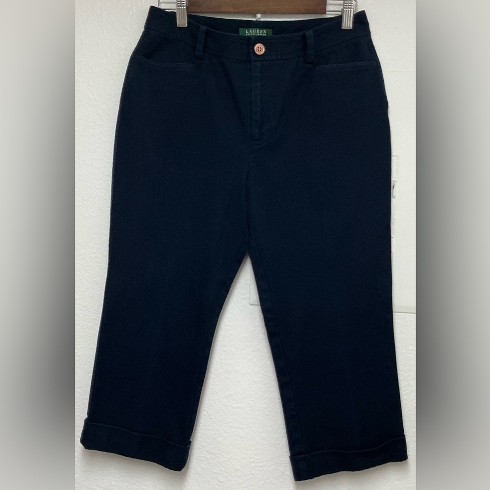 Lauren Ralph Blue Lauren Cuffed Capri Crop Pants - Women’s Size 6